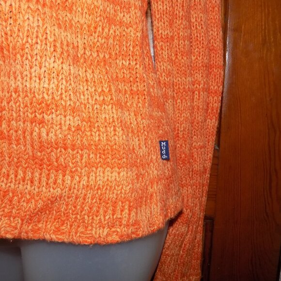 Vintage 1990s Y2K Mudd Jeans Slouchy Logo Sweater - Orange - Picture 3 of 11